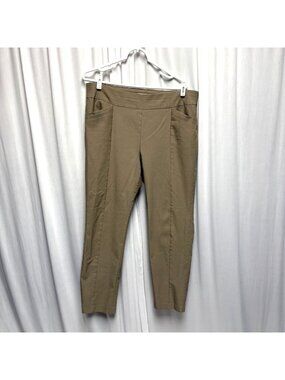 Chicos Slimming Pull-On Trousers Womens Size 3 XL Khaki Beige